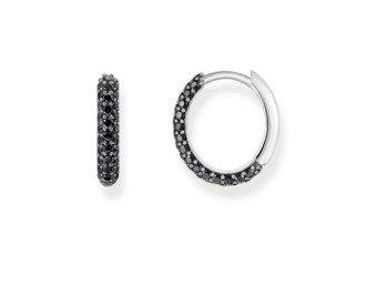 Thomas Sabo  black CZ huggies tcr730bcz