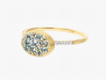 Nanis Blue Topaz & Diamonds Ring