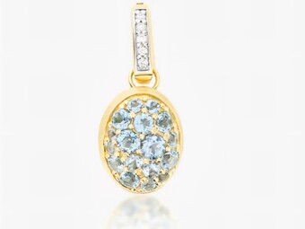 Nanis Blue Topaz and Diamond Pendant